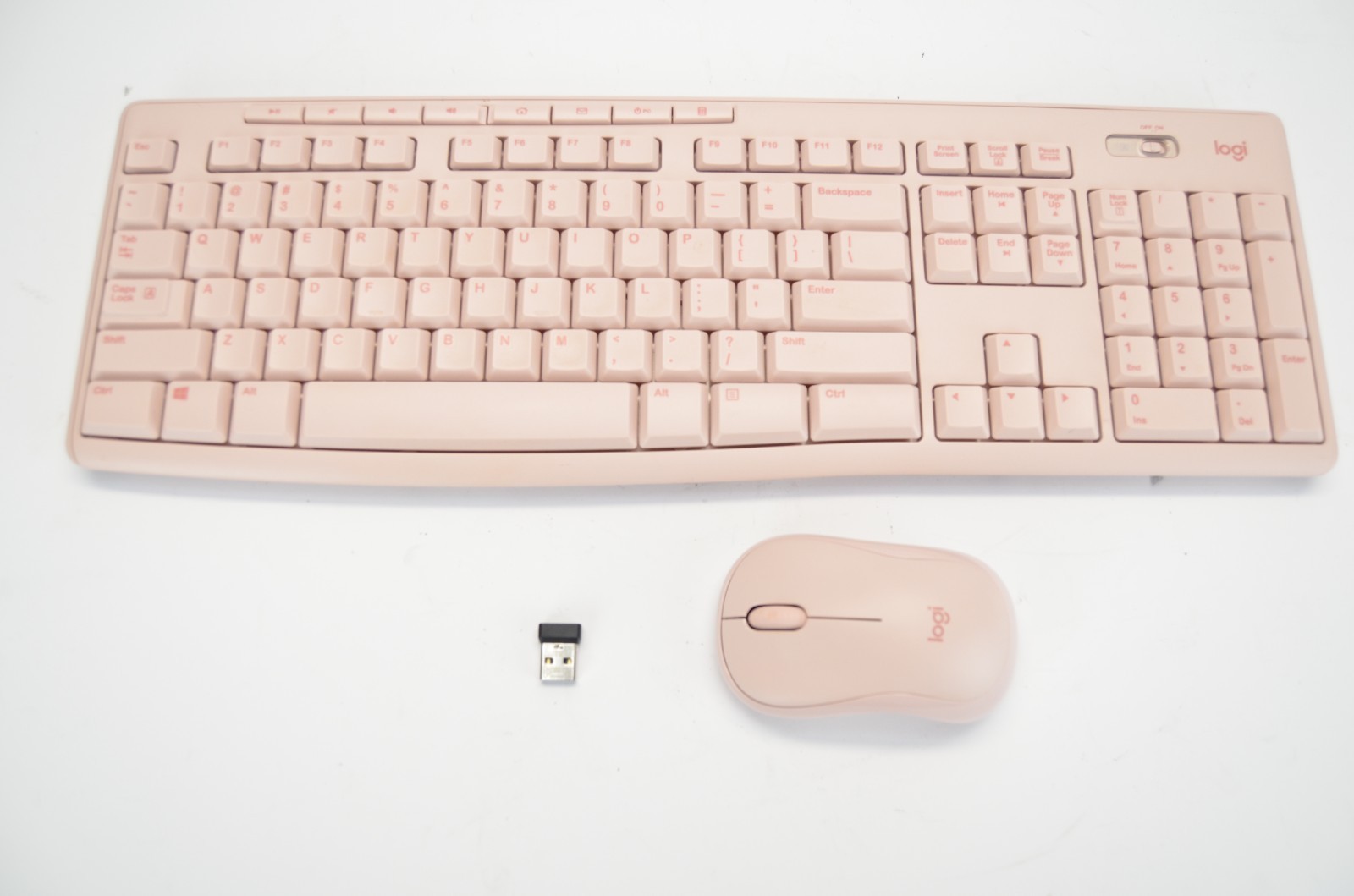 Logitech K270 Keyboard & M220 Mouse Pastel Pink Very Nice!