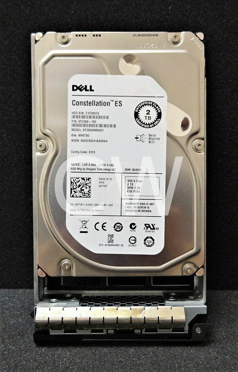 67TMT ST2000NM0001 Dell 2TB 7.2K RPM 6Gbps 3.5″ SAS SERVER HDD Hard Drive