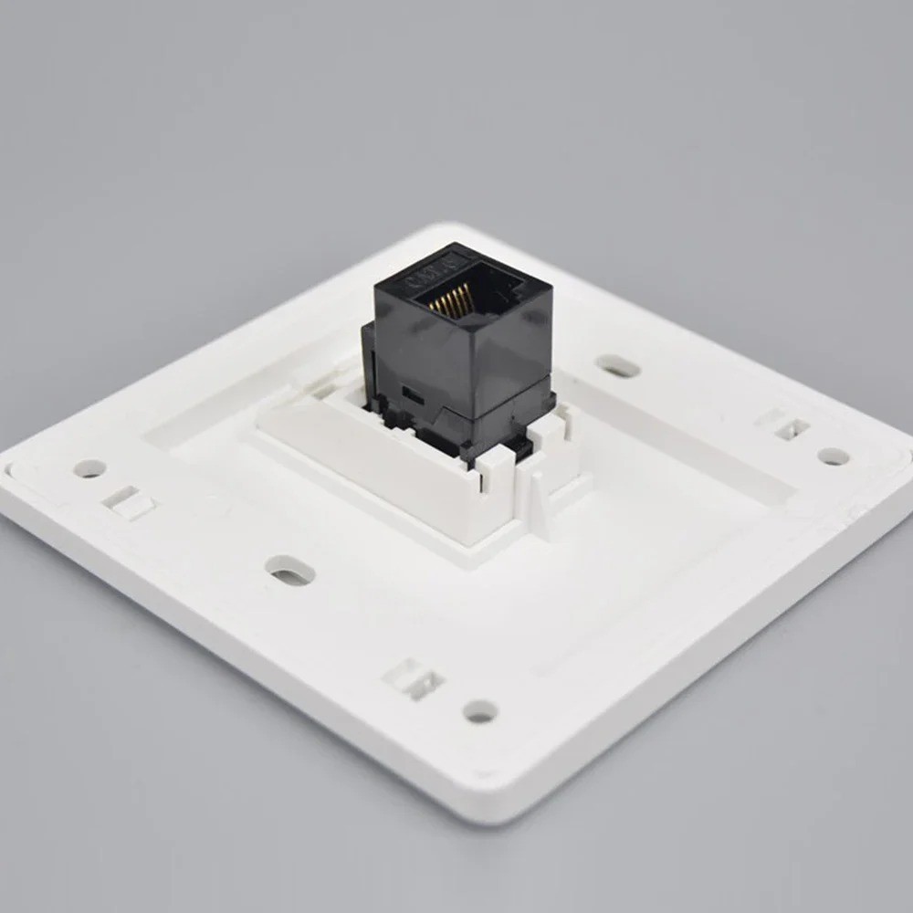 86x86mm Female to Female CAT6 Gigabit Dual-Pass Network Wall Plug, RJ45 LAN Face