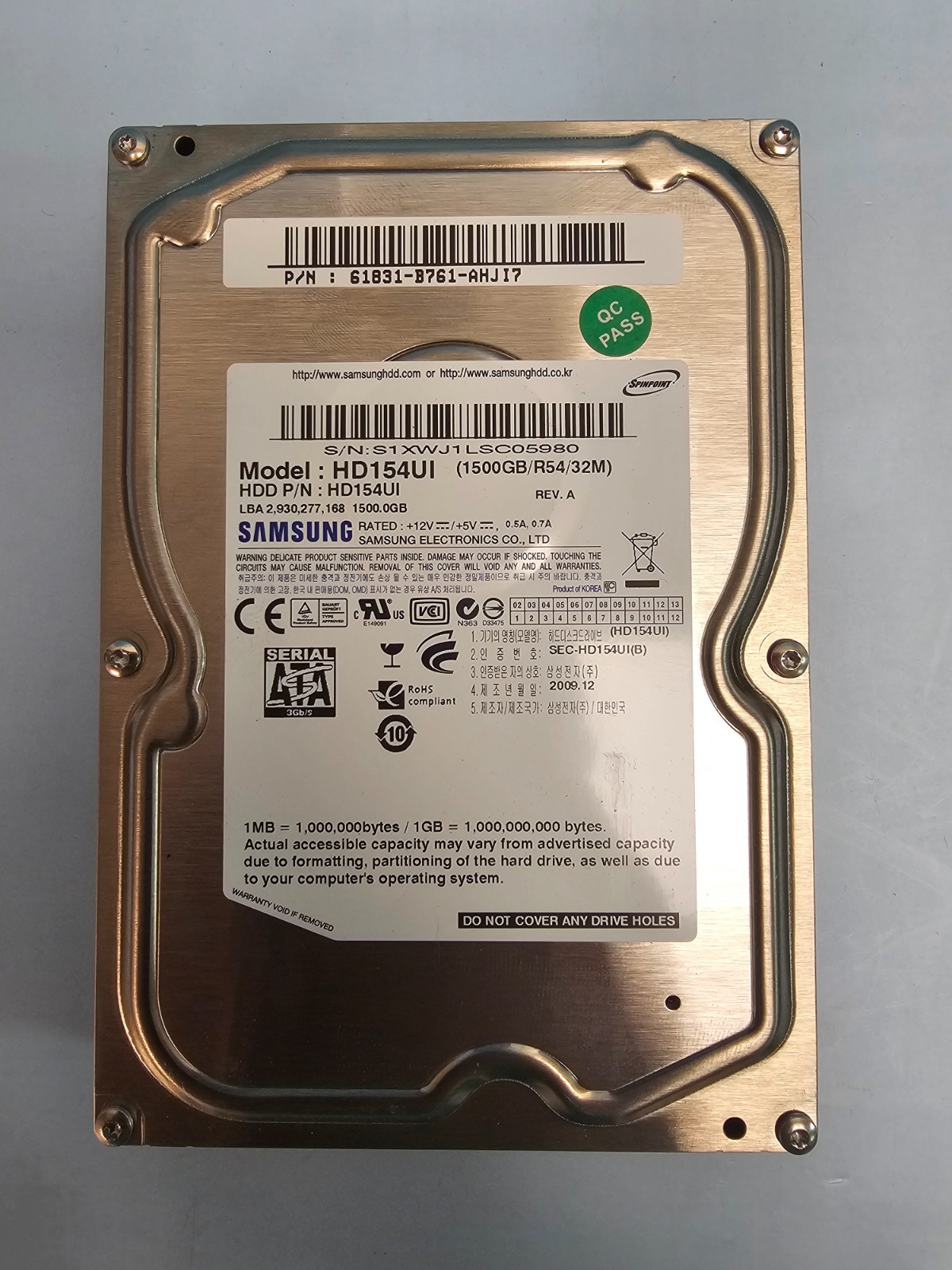 Samsung Spinpoint F2EG HD154UI 1.5TB Internal 5400RPM 3.5″ (HD154UI) HDD
