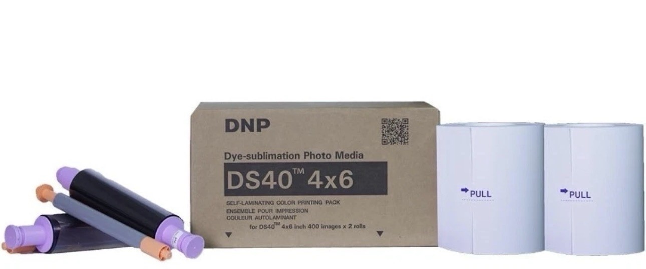 DNP DS40 4×6″ Media Kit (DS40PK46), 2 rolls of paper & ribbon per box, 800 print