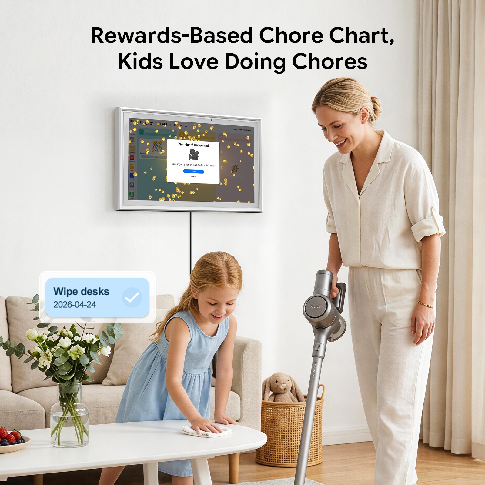 Dopesplay | 15.6” Digital Calendar Touchscreen Photo Frame 64GB Wi-Fi Wall/Desk