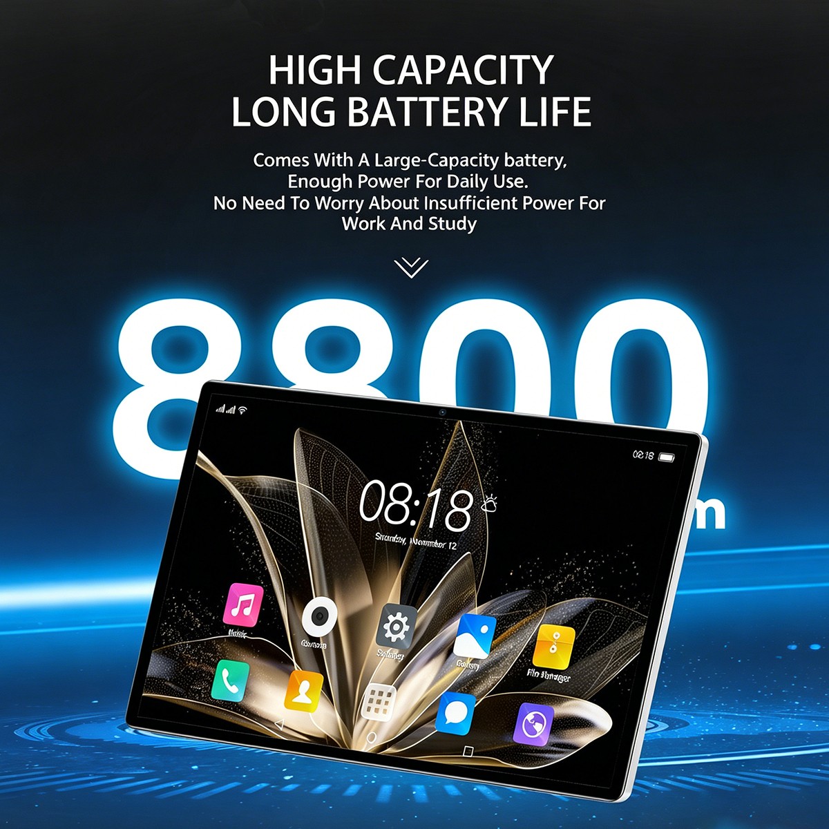 Tablet PC Android 15 Tablet 16GB RAM 256GB ROM 10.1 Inch Tablet 8-core 8800mAh