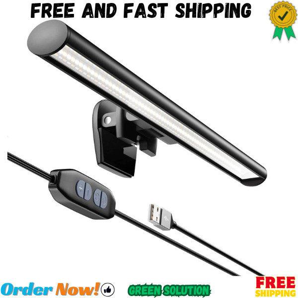 Black Portable Laptop Monitor Light Bar USB Computer Screen Lamp