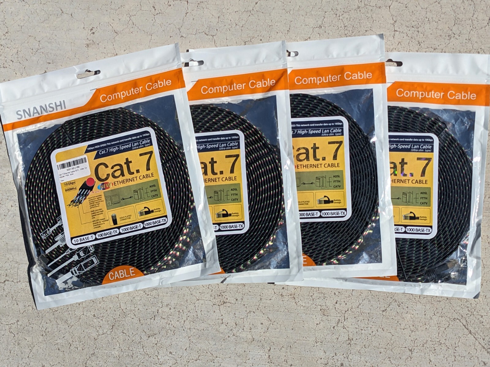 30ft CAT7 Network Gold Plated High Speed Copper Ethernet LAN cable Patch Cord