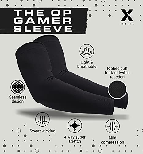 Gaming Sleeve for PC Gamers – Gaming Arm Sleeve for E-Sports, Mobile & Black