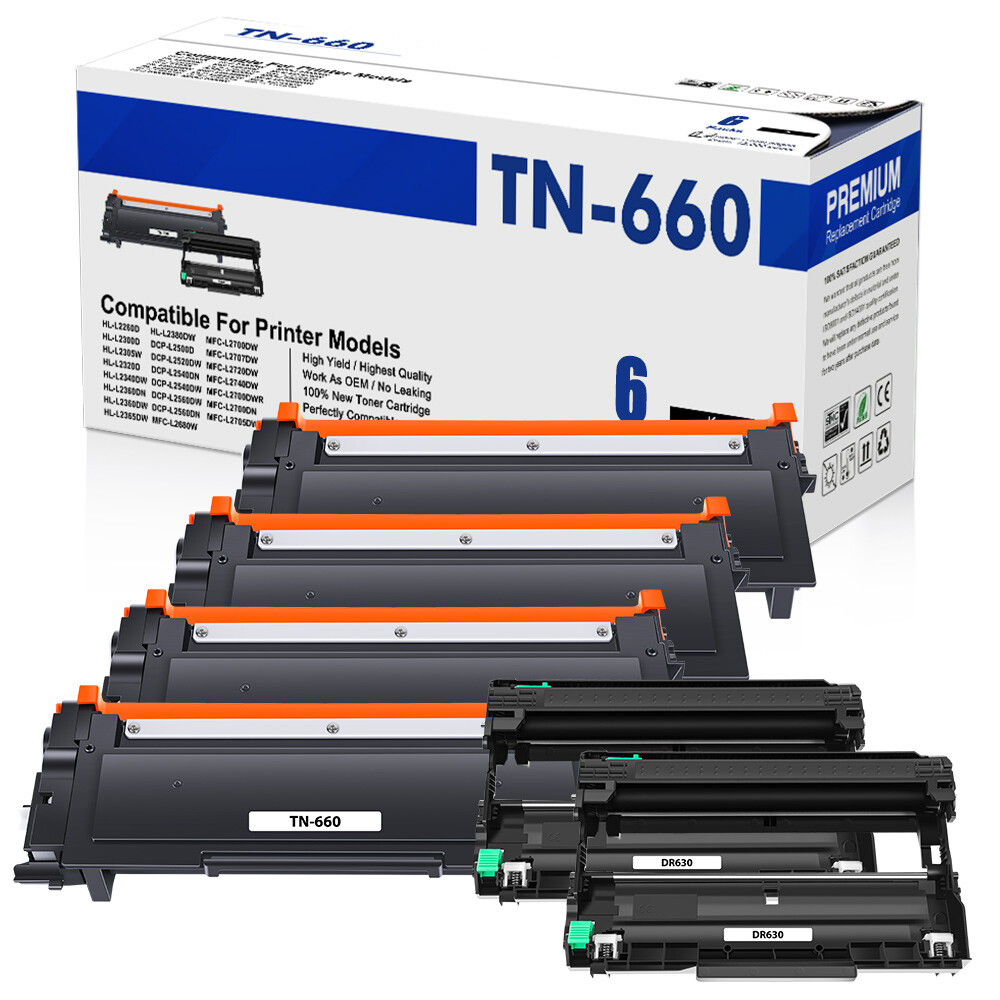 TN660 Toner DR630 Drum for Brother HL-L2340DW MFC-L2700DW MFC-L2740DW L2707D lot