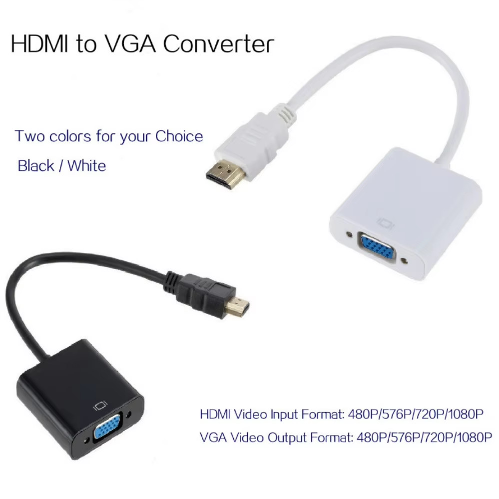 1080P HDMI Male to VGA Female Video Cable Cord Converter Adapter For PC Monitor