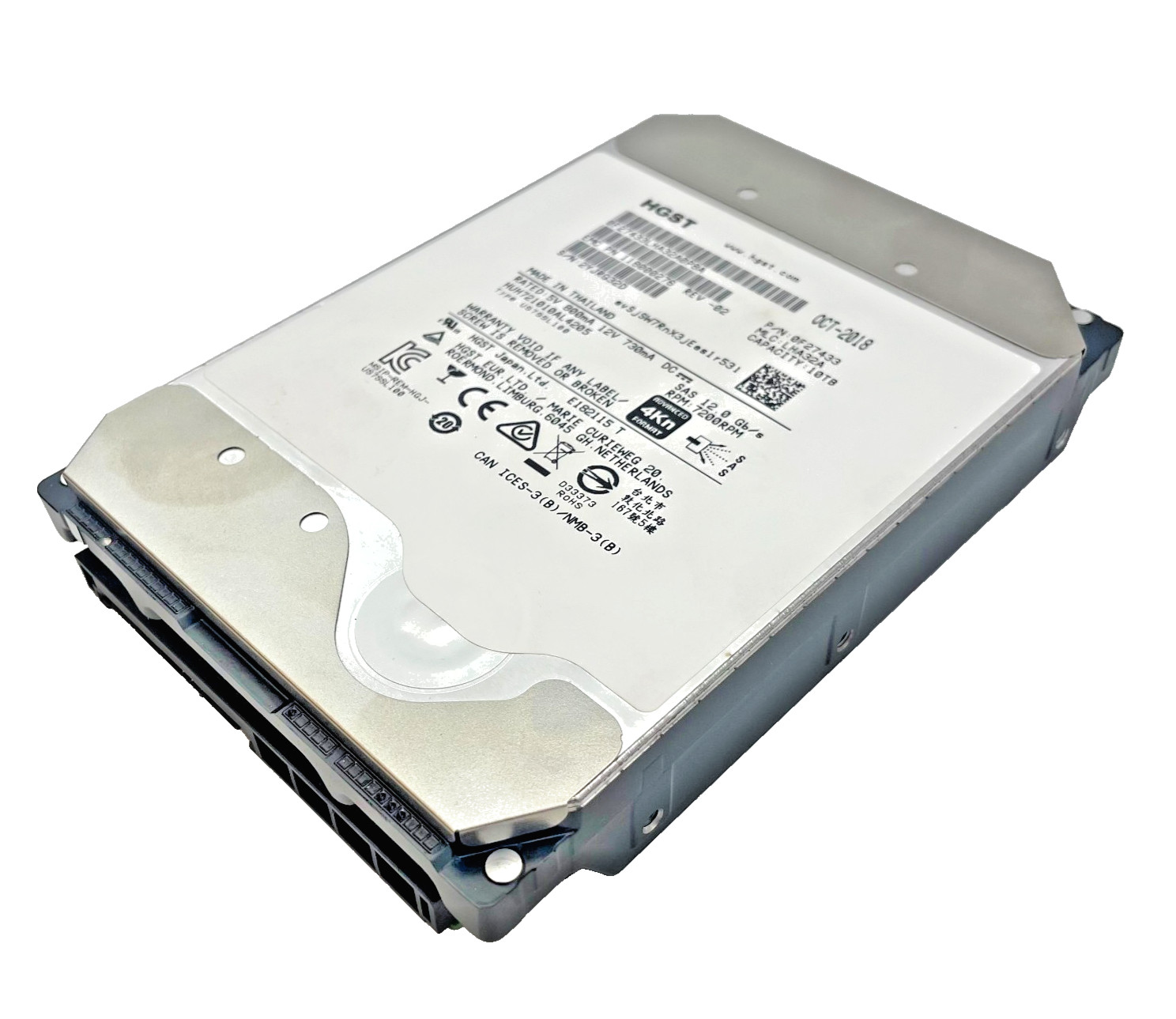 Dell HGST H5H72101CLAR10T0 10TB 7.2K SAS 12Gb/s SED 3.5in Grade A 1.5K POH