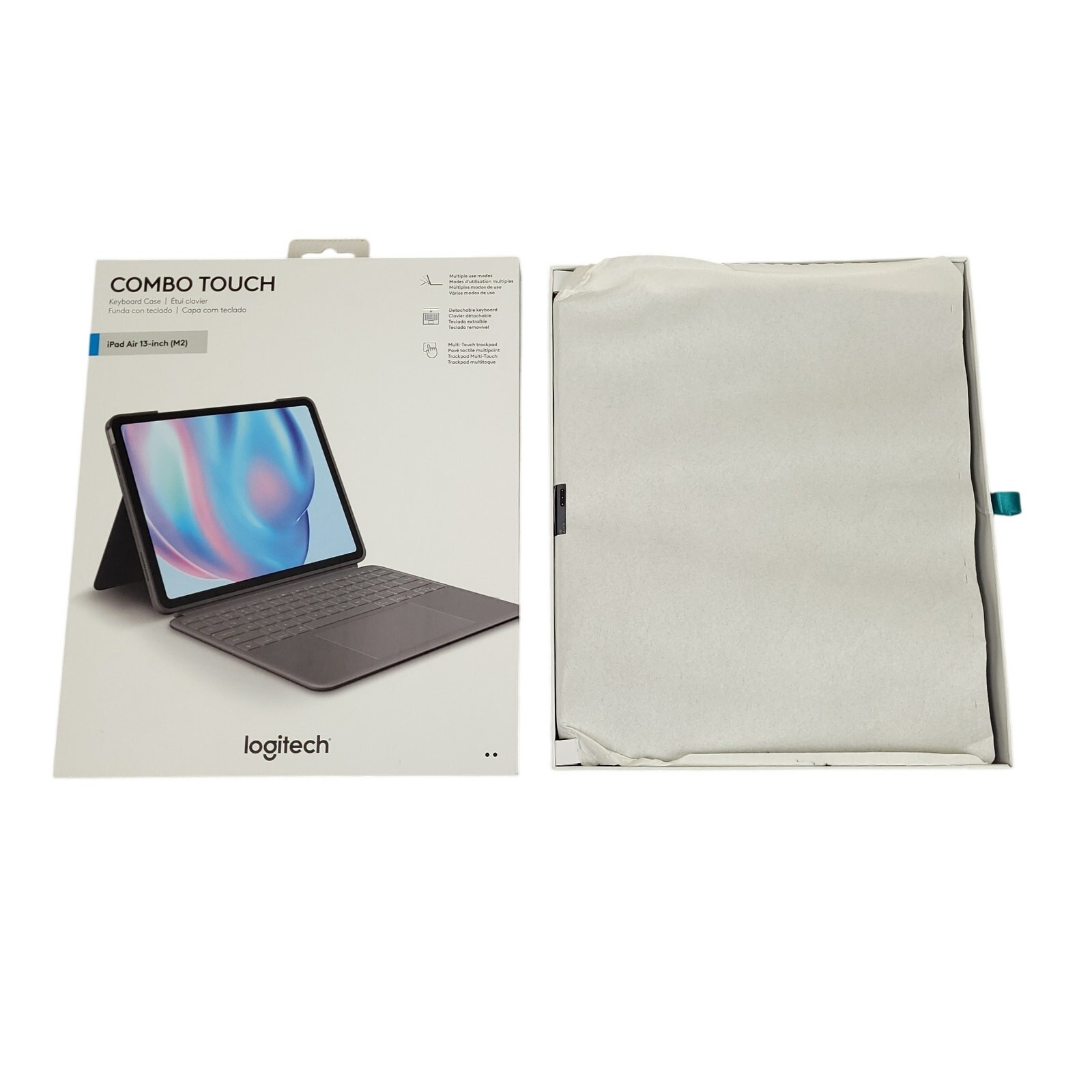 Logitech Combo Touch iPad Air 13 Inch Keyboard Case M2 (2024) Gray New Open Box