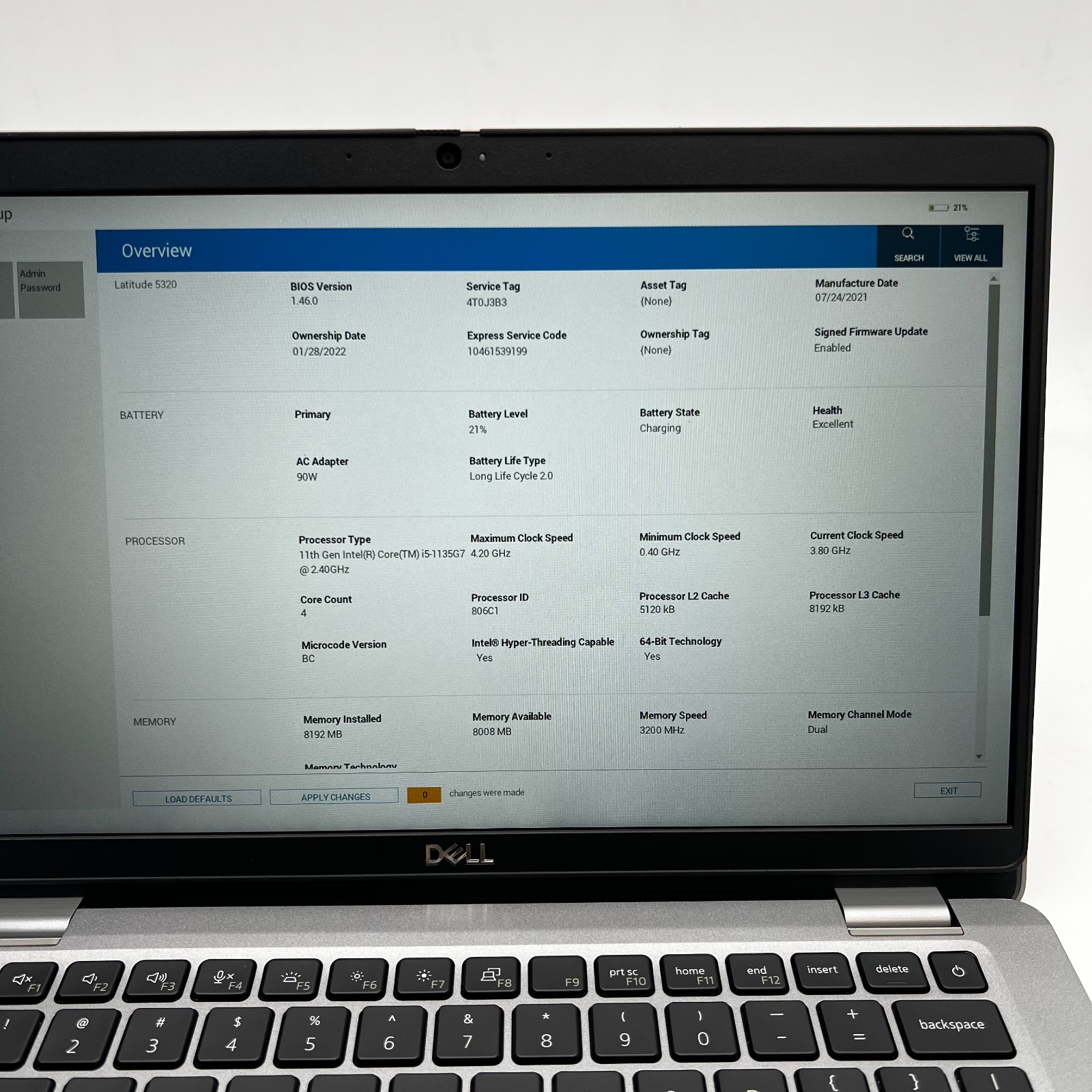 Dell Latitude 5320 13″ i5-1135G7 8GB RAM 256GB SSD No OS | TESTED USED – GOOD