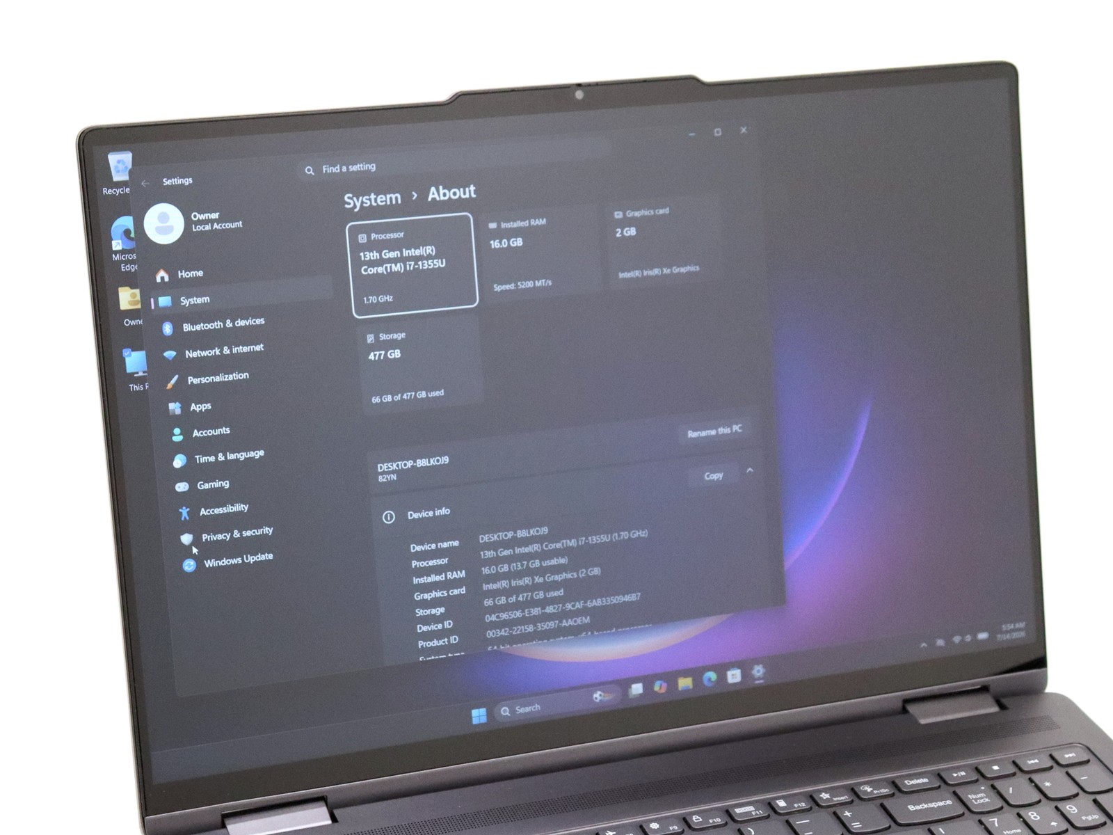 Lenovo Yoga 7 16IRL8 16.0″ Touch Intel i7-1355U 16GB 512GB NVMe W11H