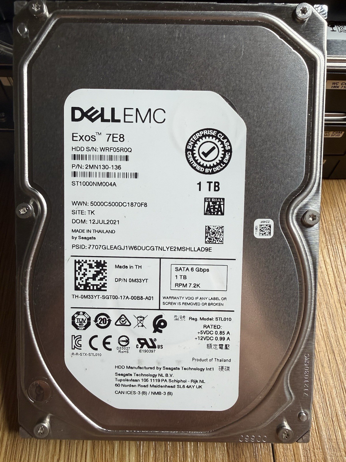 0 HOURS Seagate EXOS 7E8 ST1000NM0004A 1TB 7200RPM 3.5″ SATA 6Gb/s Hard Drive