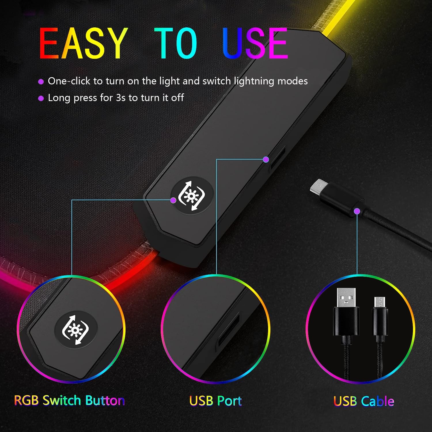 Gaming Mouse Pad, Large Mousepad Led Light, 31.5 X 11.8 Inch, Japanese Streets