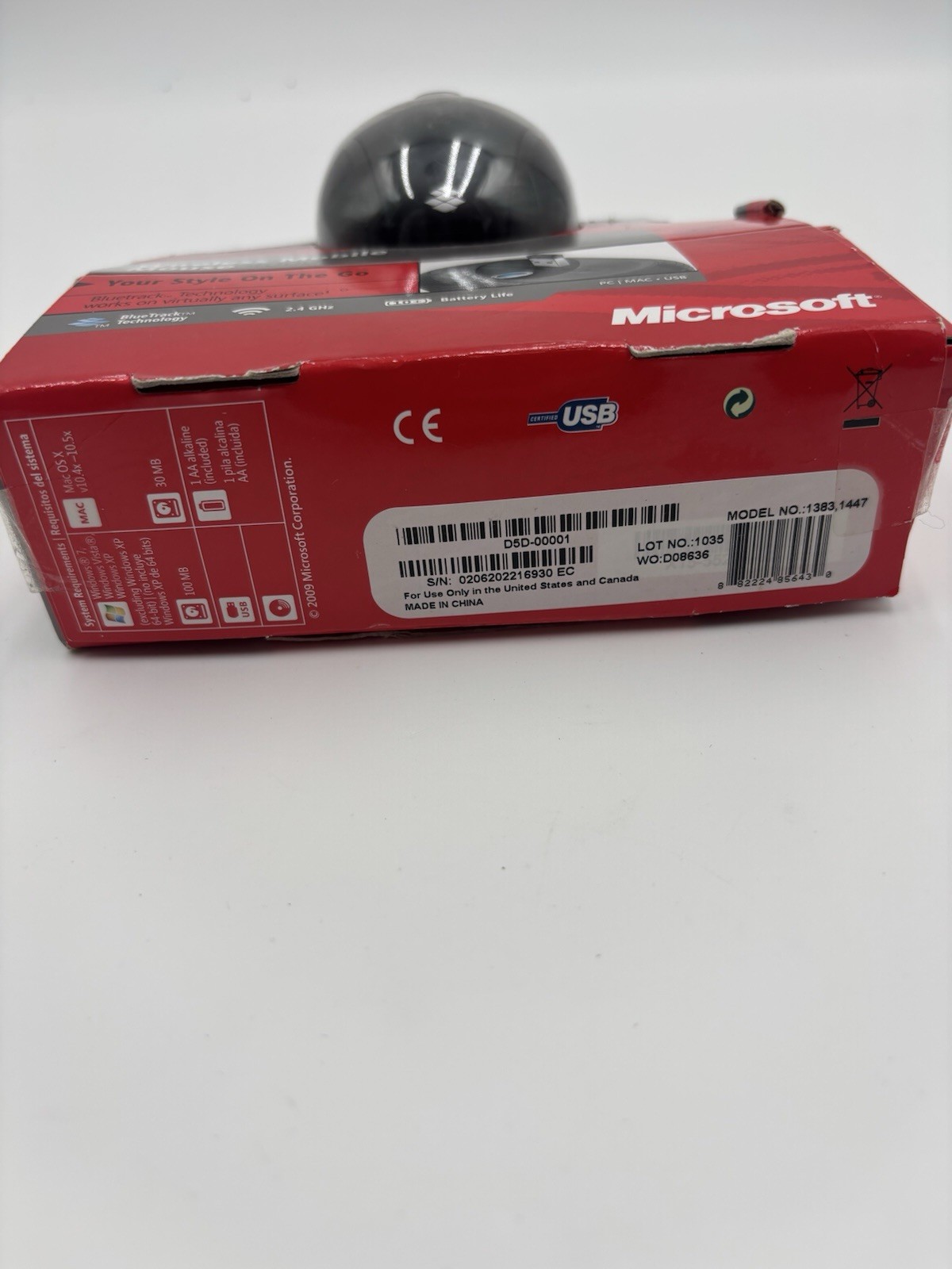 Microsoft BlueTrack Wireless Mobile Mouse 4000 Model 1383 1447 Black New!!