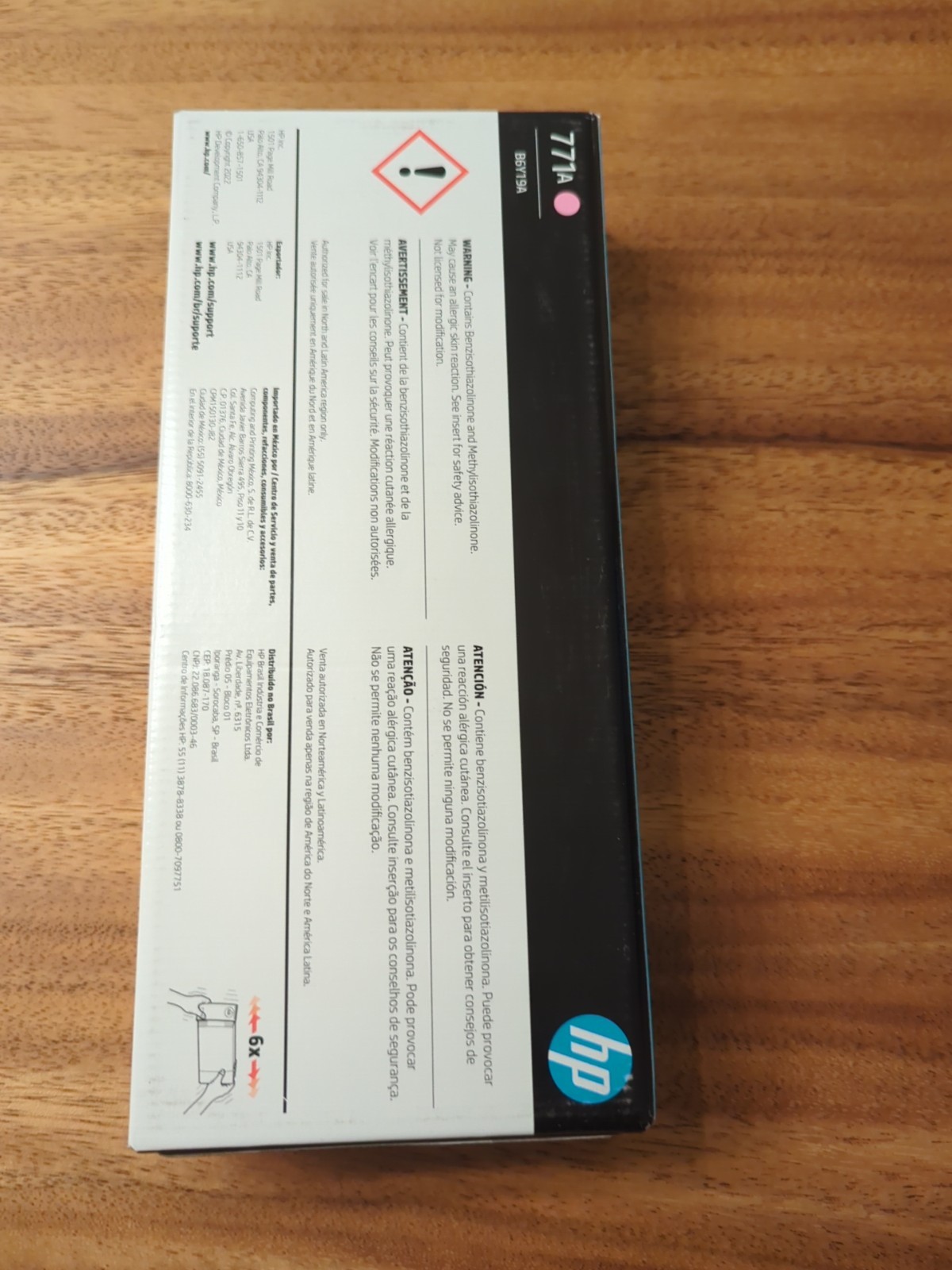 HP 771A Light Magenta Standard Yield Ink Cartridge B6Y19A Exp 2027
