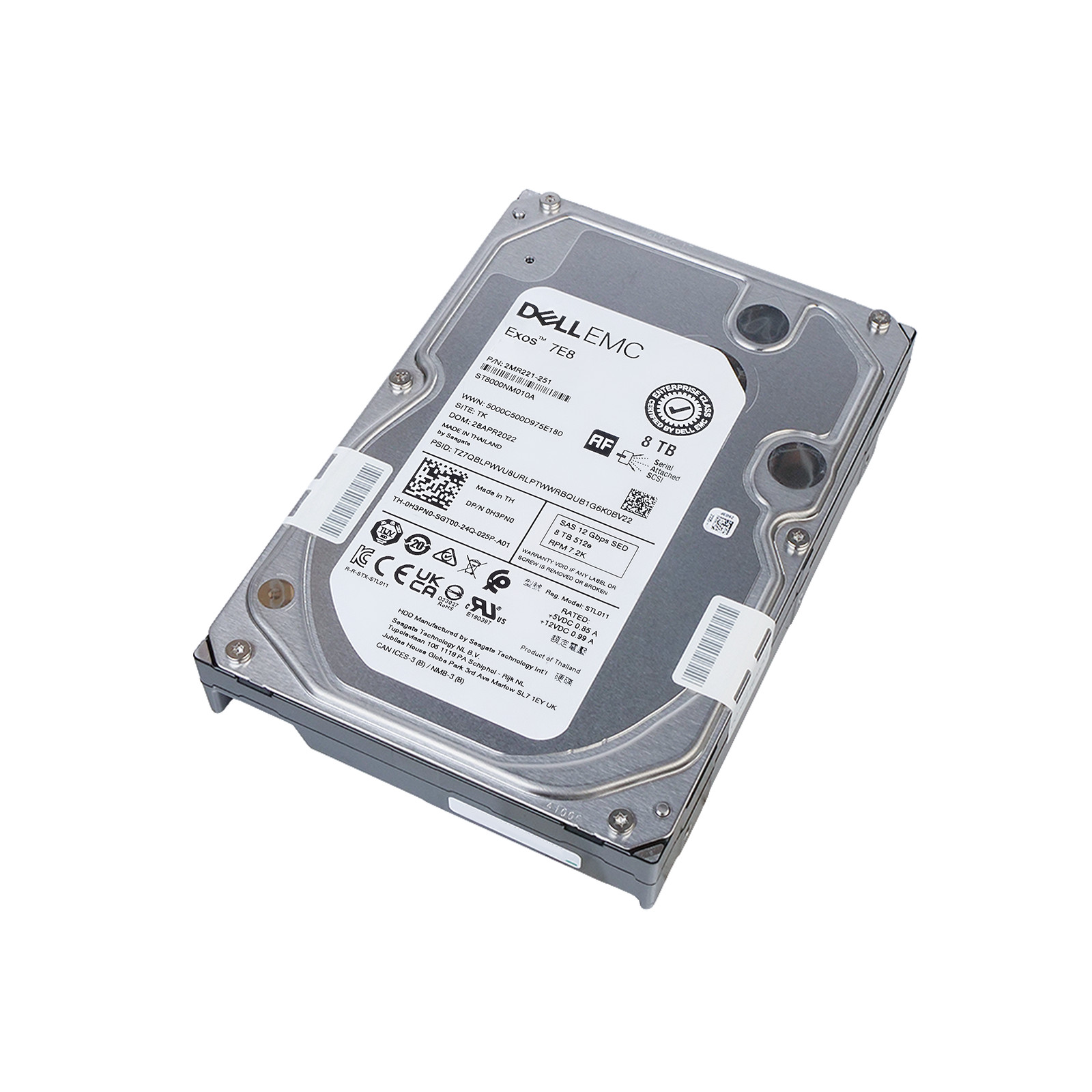 Dell/Seagate Exos 7E8 8TB ST8000NM010A 7.2K RPM SAS 12Gb/s 512e 3.5″ HDD