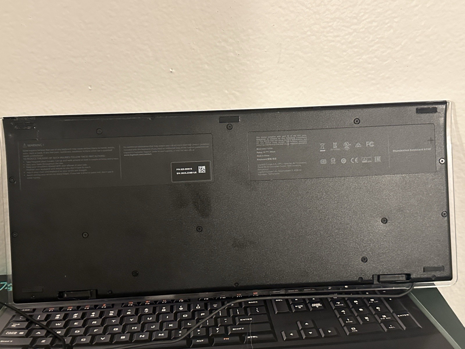 Logitech K740 Illuminated Wired Keyboard 920-000914 Mild Usage With Box