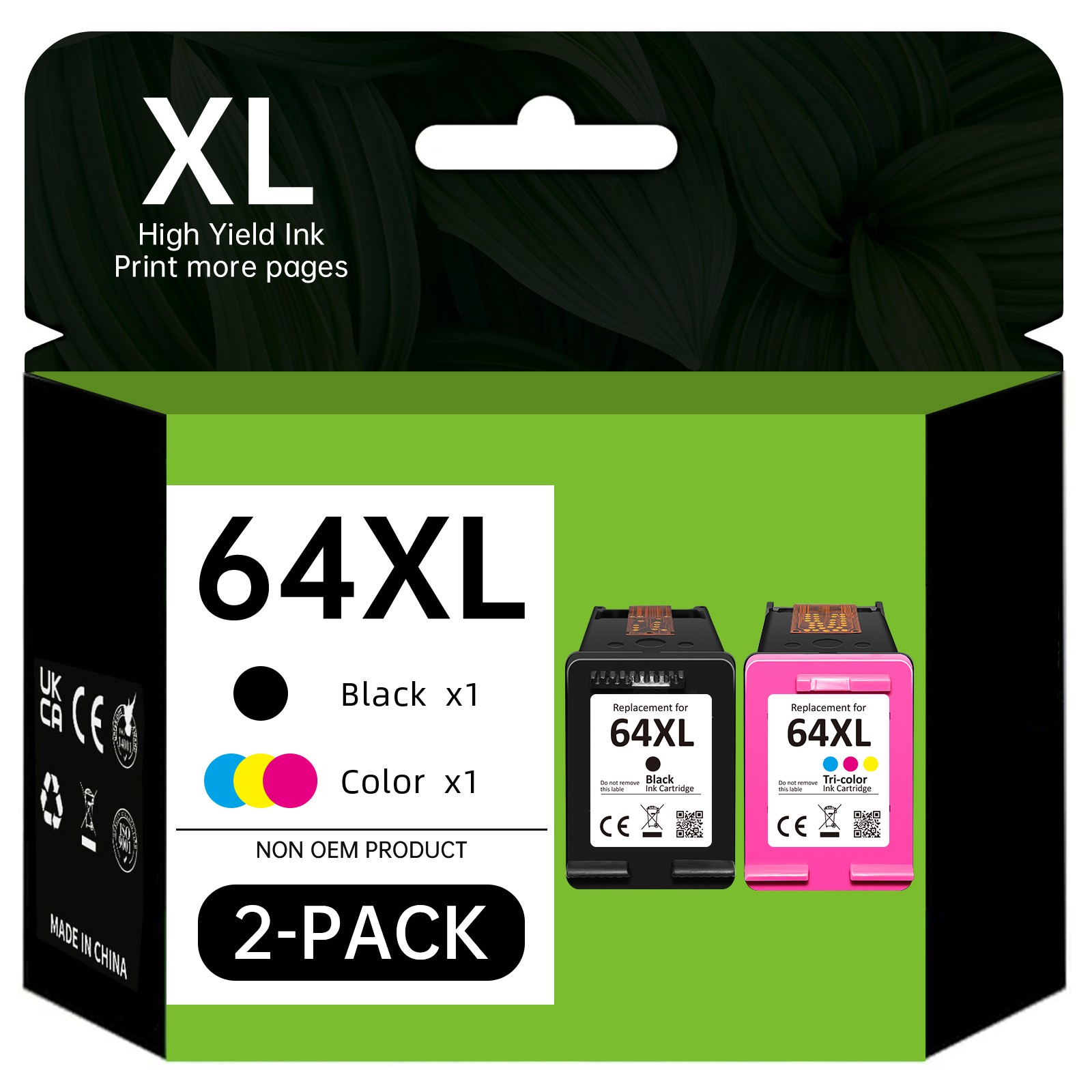 64 XL Black Color Ink Cartridge 64XL for HP Envy Photo 7155 7855 7858 6255e 6252