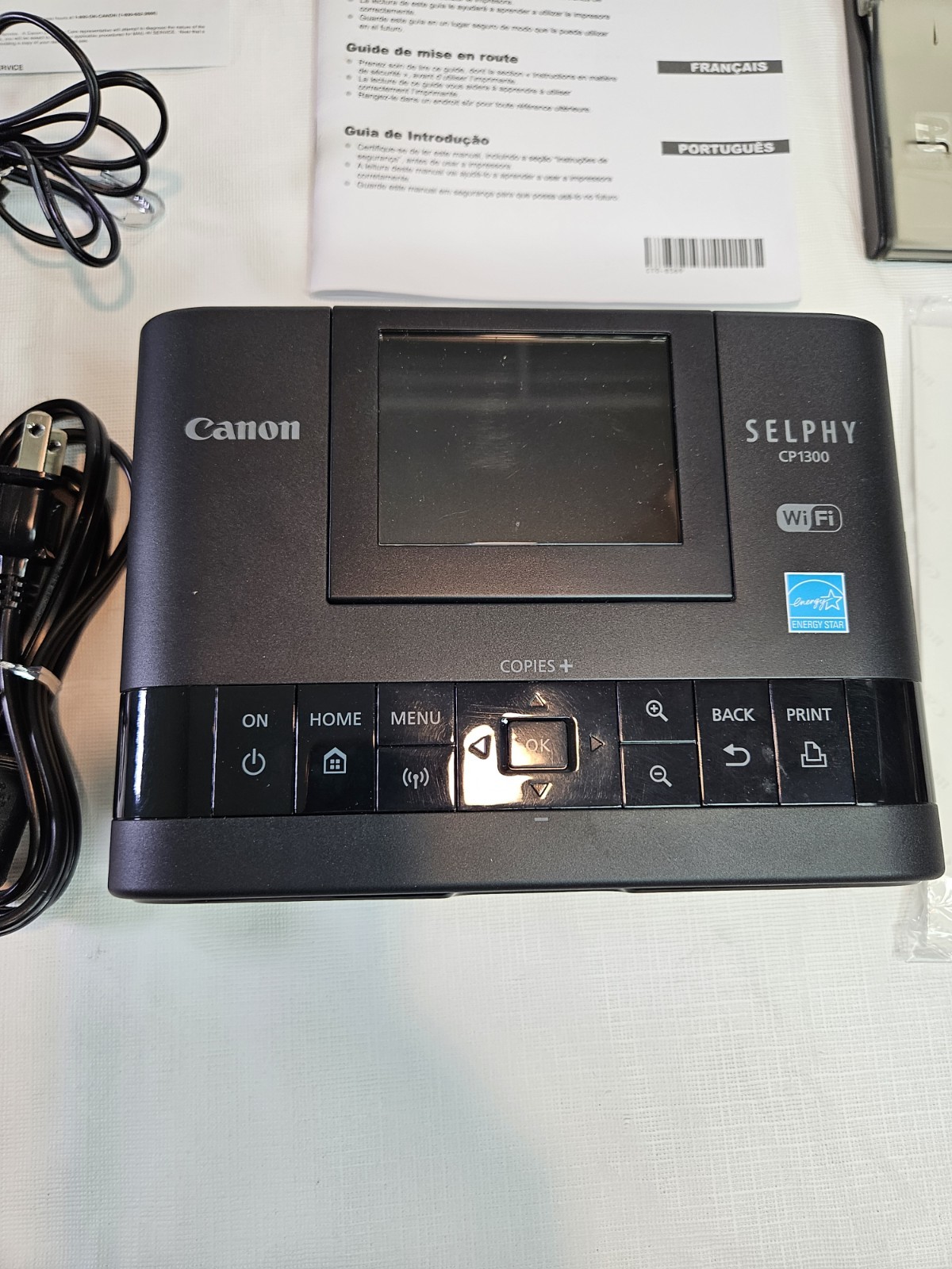 Canon SELPHY CP1300 Wireless Compact Photo Printer Black WiFi Tested Works Box
