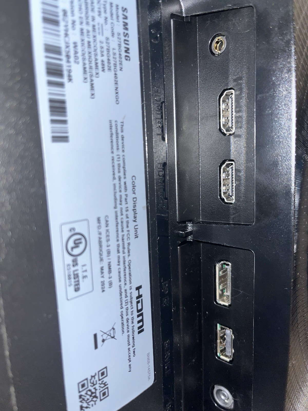 Samsung Odyssey 27in Gaming Monitor 240Hz 1ms FHD HDMI/DP S27BG402EN