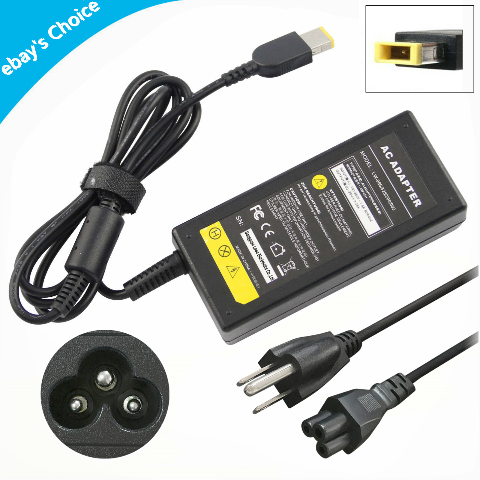 65W/90W/135W 20V Laptop Charger AC Adapter For Lenovo ThinkPad-SQUARE SLIM TIP