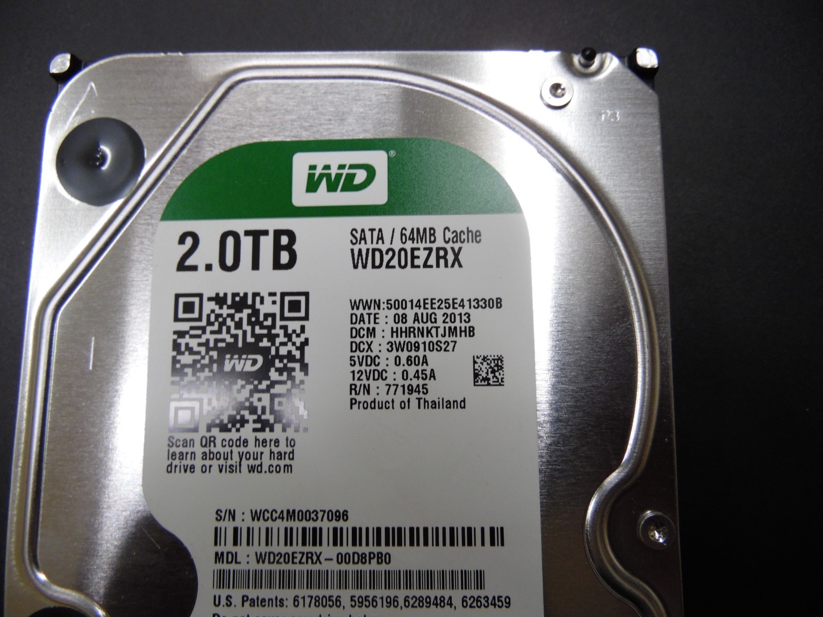 Western Digital WD Green 2TB Internal 3.5″ (WD20EZRX) HDD