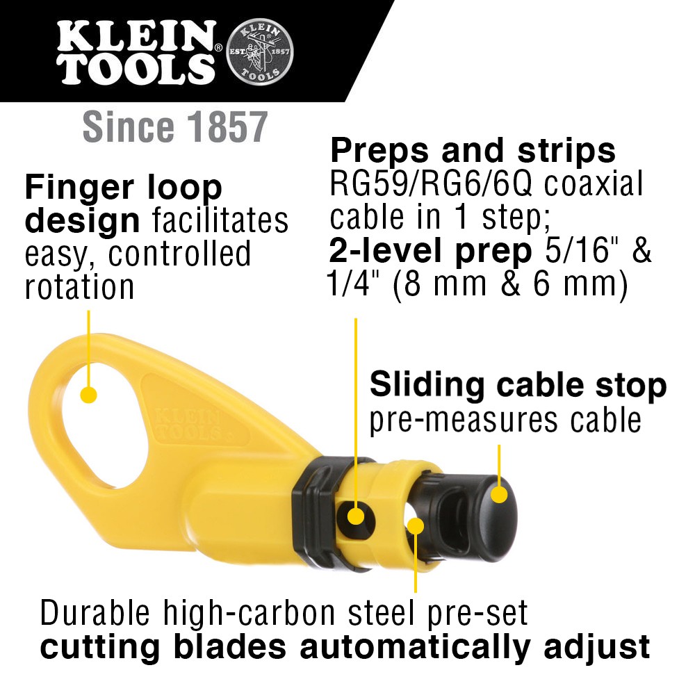Klein VDV026-211 Coax Cable Installation Kit with Zipper Pouch (NEW SEALED)