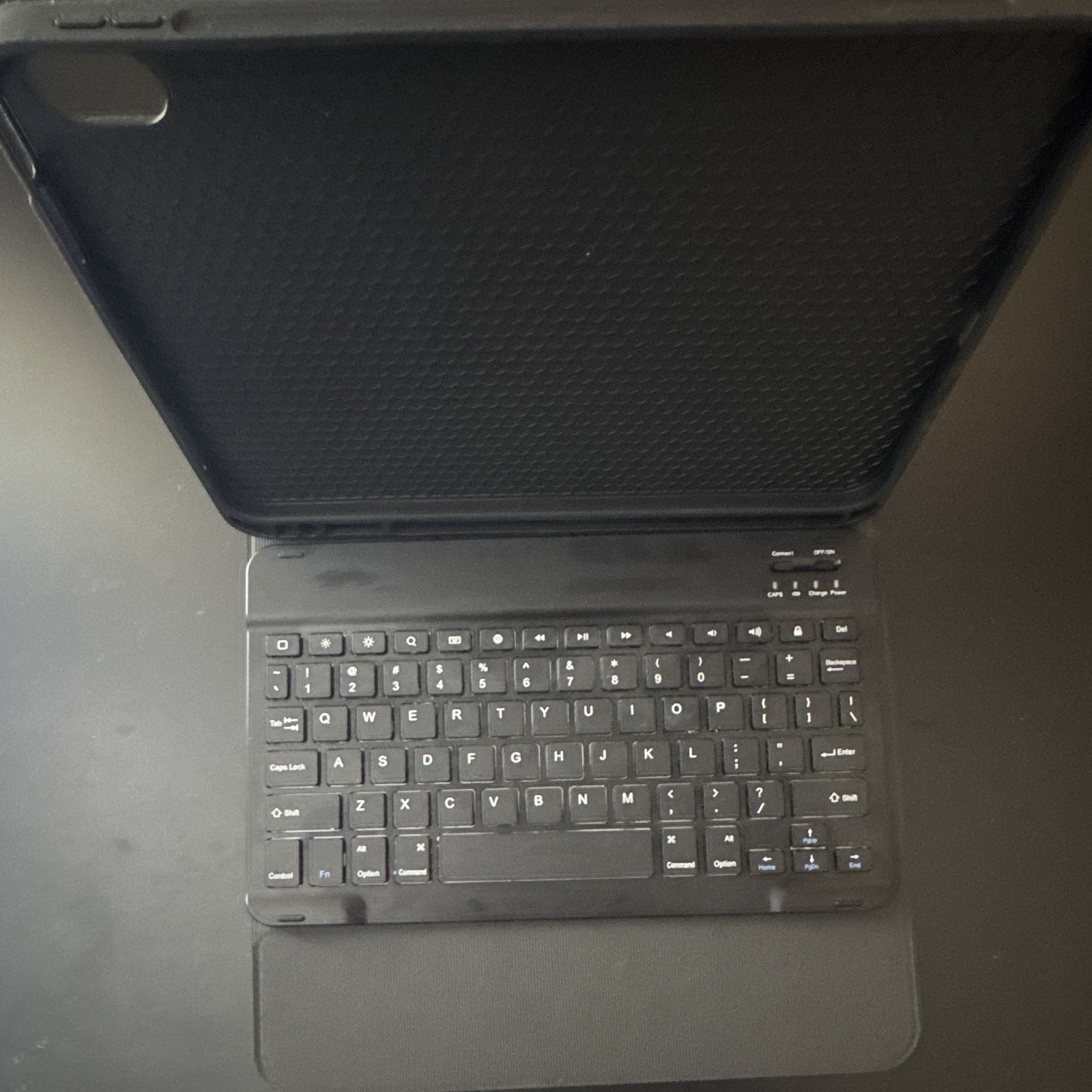 Black Synthetic Leather Keyboard Folio Case for iPad w/ Integrated Stand