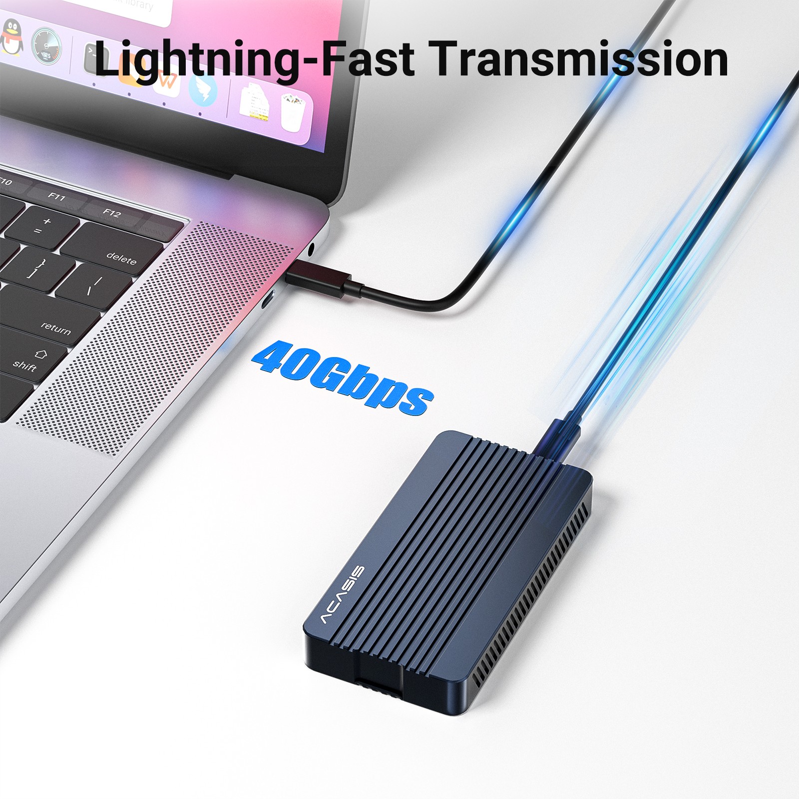 Acasis 40Gbps M.2 NVMe SSD Enclosure Aluminum Shell Protection Shock-Resistant
