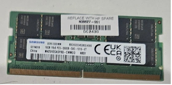 Samsung 16 GB DDR5 SODIMM 1Rx8 PC5-5600B RAM Memory M425R2GA3EB0-CWM0L.