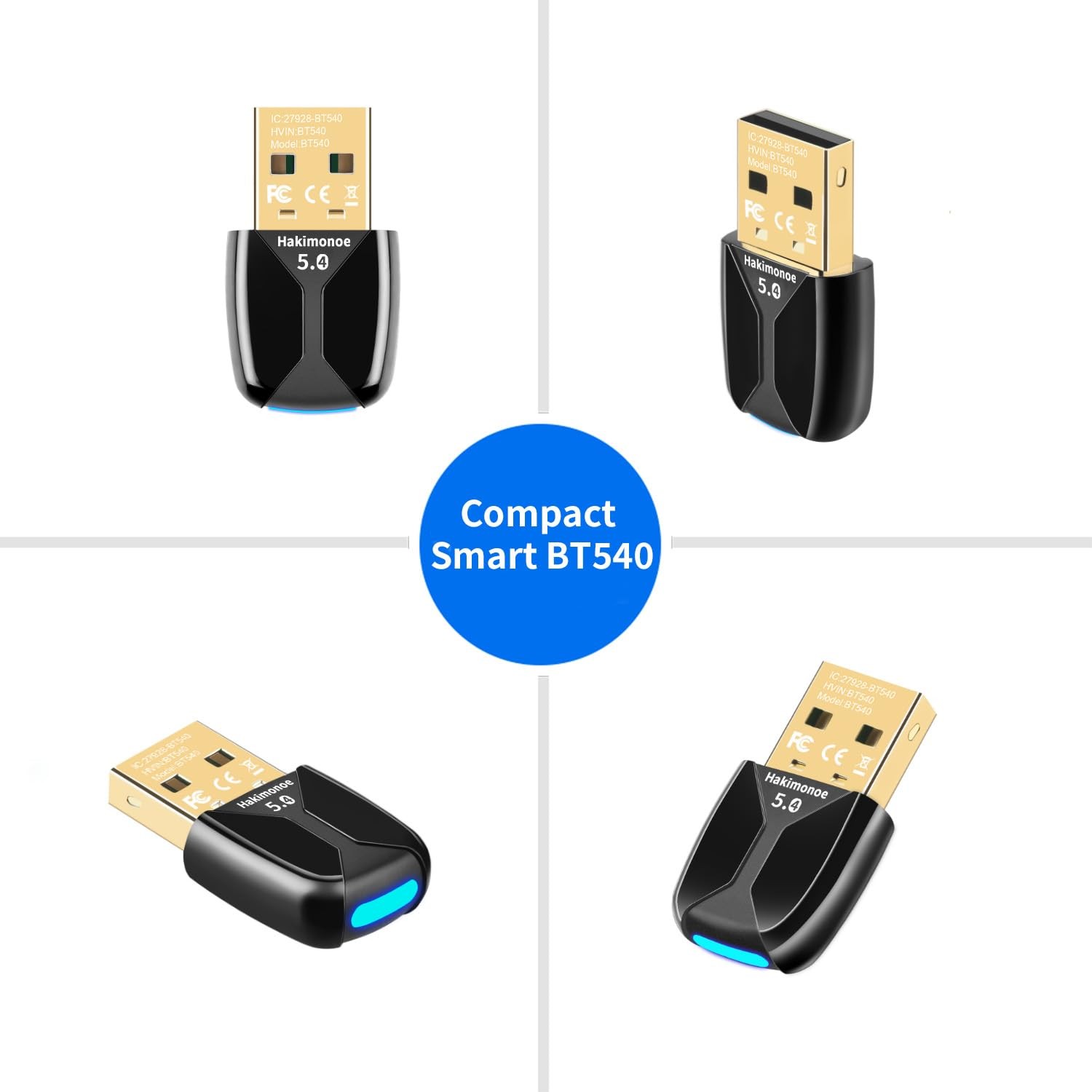 Upgraded USB Bluetooth 5.4 Adapter for PC,Wireless USB Dongle for Laptop Desktop