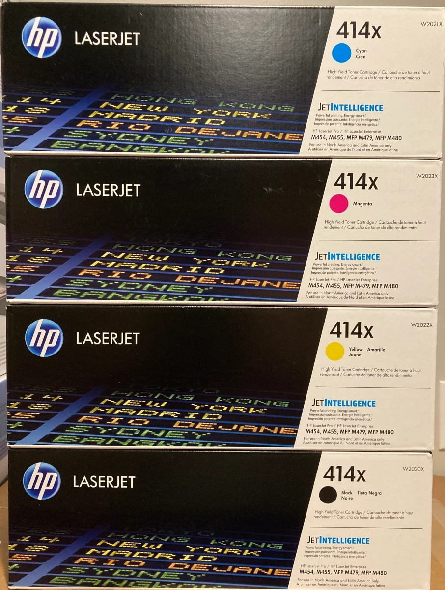 HP 414X Black/Cyan/Magenta/Yellow High Yield Toner Cartridge Set
