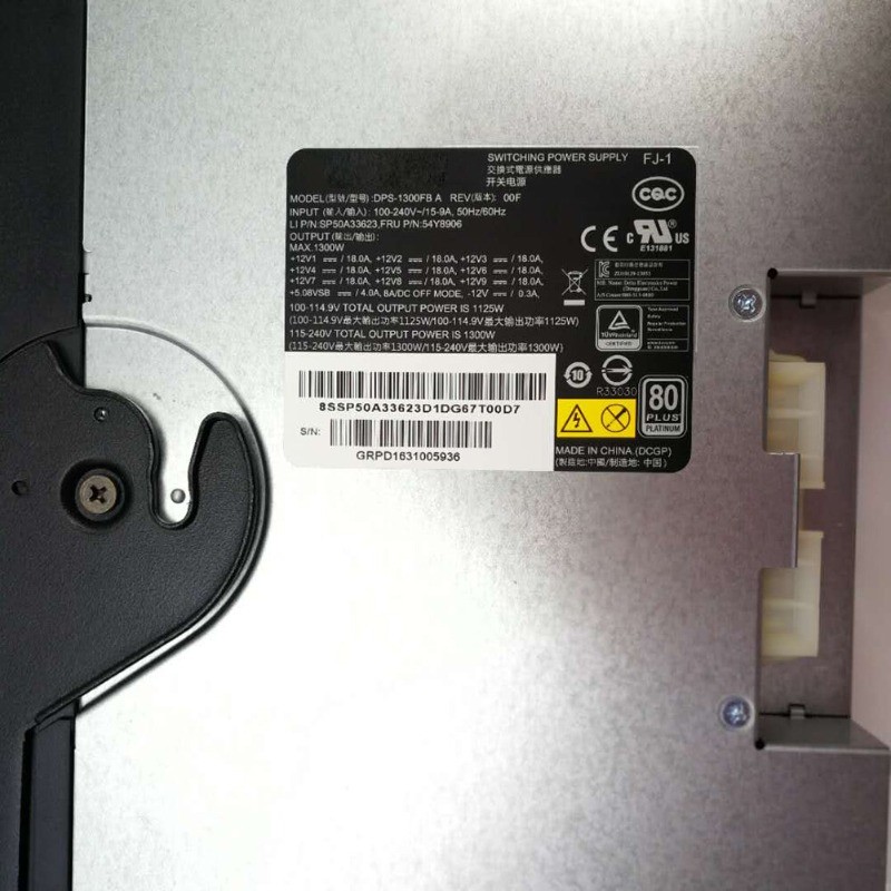 For Lenovo P900 P910 Workstation Power Supply 1300W DPS-1300FB A 54Y8906 PSU