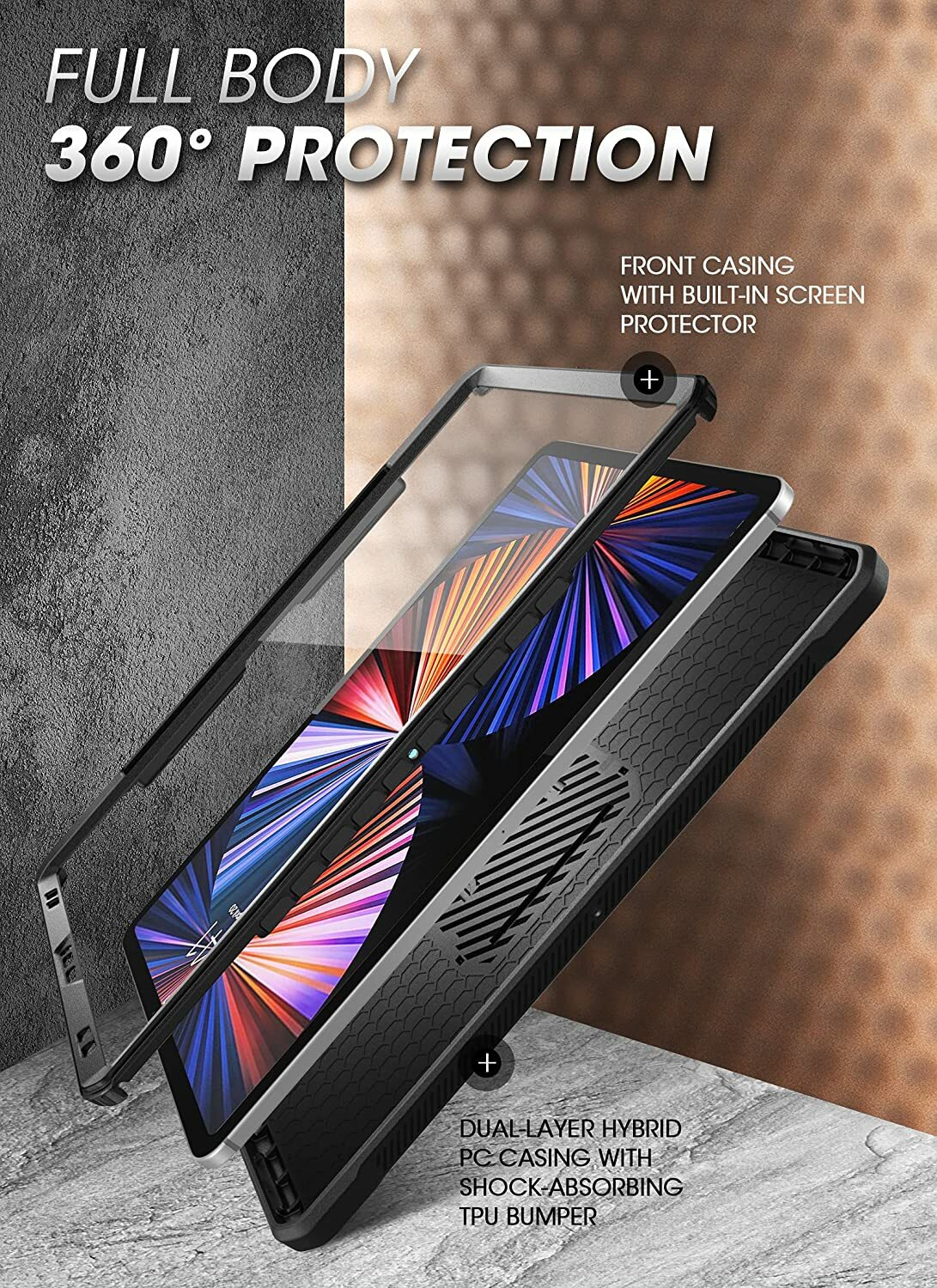 SUPCASE for Apple iPadPro 12.9″ 2022/21/20 Case Screen Cover Support PenCharging
