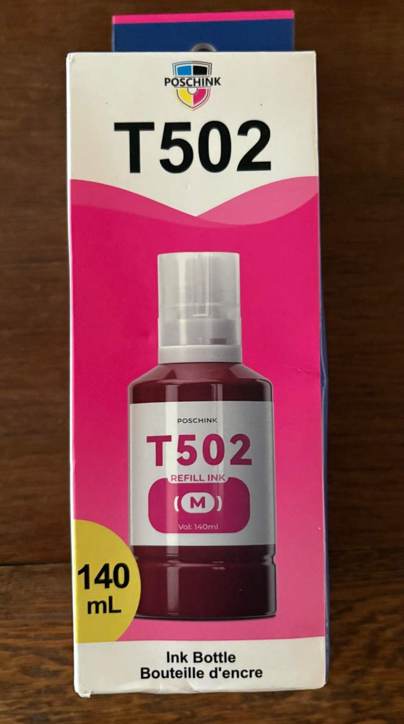 502 T502 T522 Magenta Refill Ink Bottle Compatible 140 ml 4.73 ounces