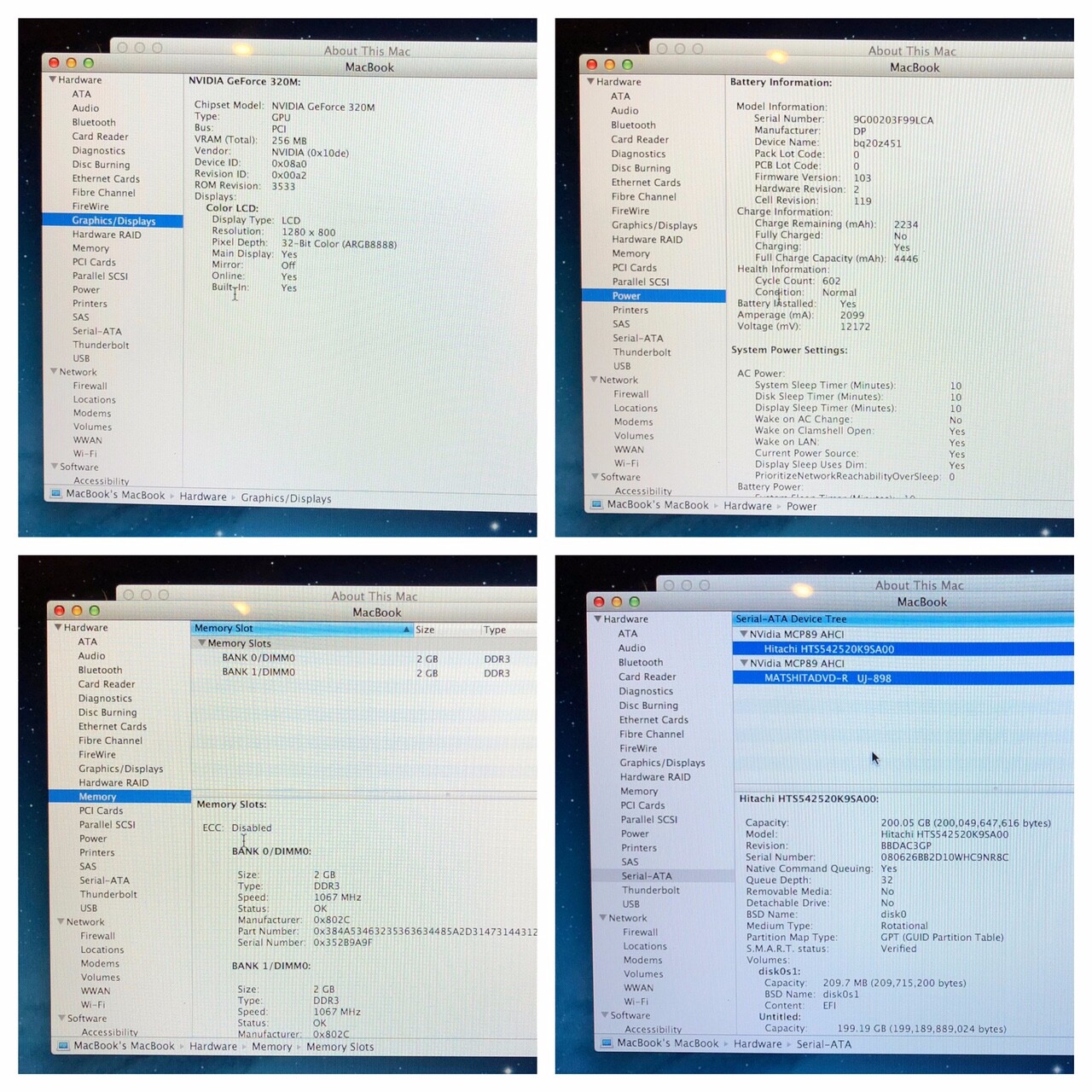 Apple MacBook 13” A1342 2010 2.4GHz/4GB/200GB/NVIDIA 320M – Working Battery!!!