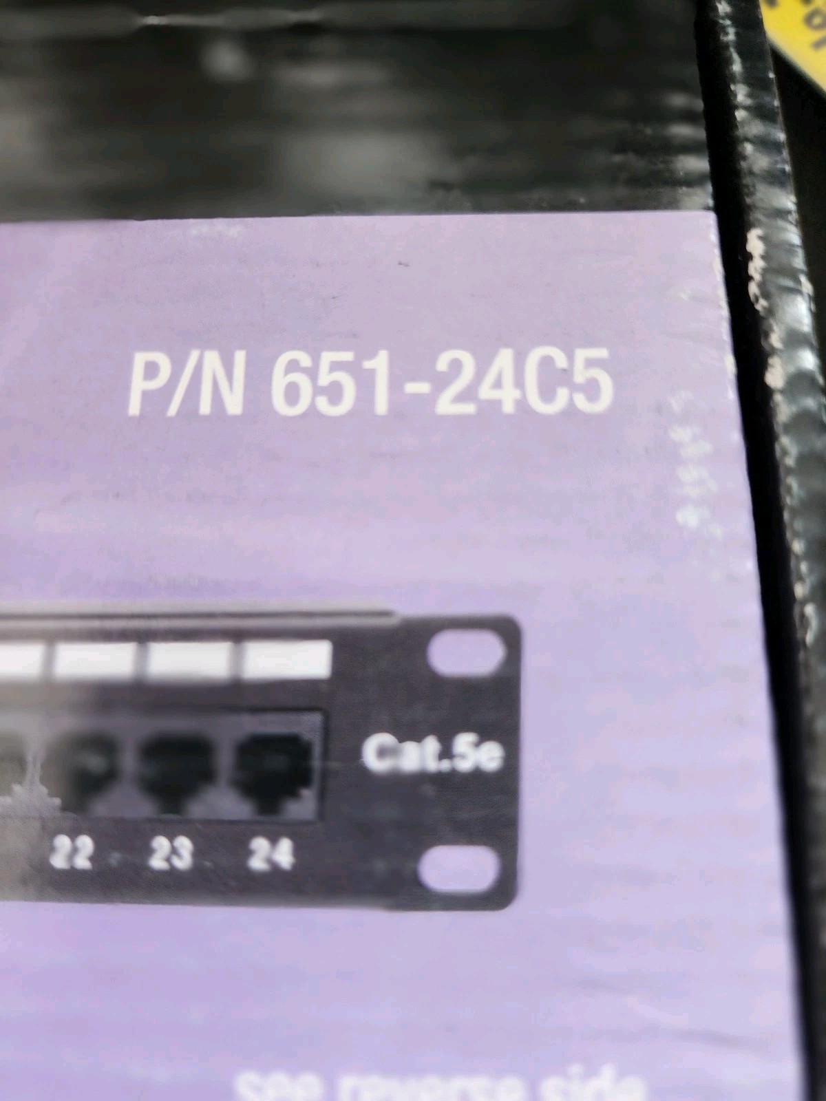 1 – 24 Port Cat5e Non-Shielded Patch Panel P/N 651-24C5