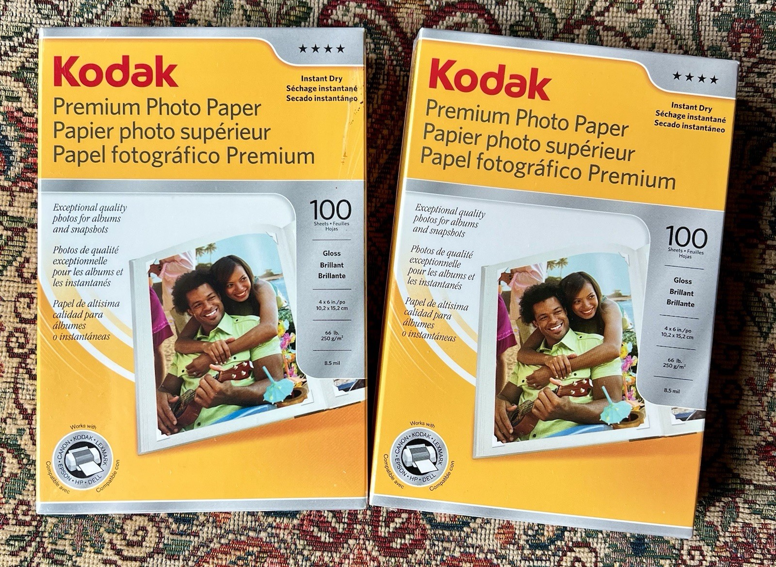 Kodak Premium Photo Paper 4 x 6 Gloss Finish – 2 Packs 200 Sheets Total SEALED