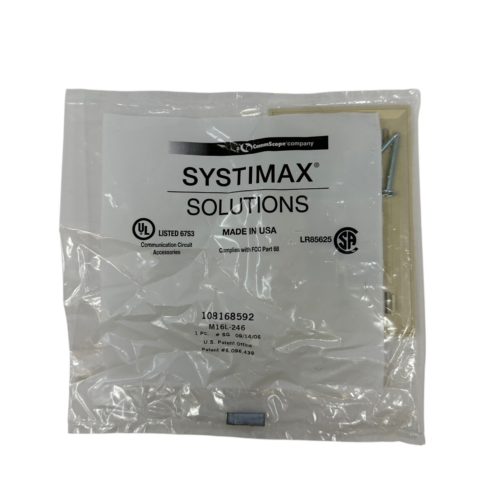 Commscope M16L-246 Type L Flush Mounted Faceplate Kit 6 Port 108168592 Ivory