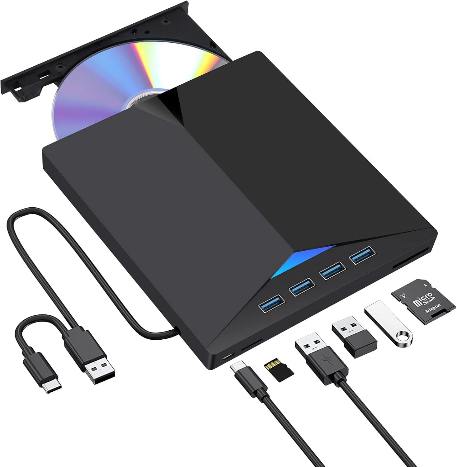 Slim External CD DVD RW Drive USB 3.0 Writer Burner Player Black For Laptop PCS