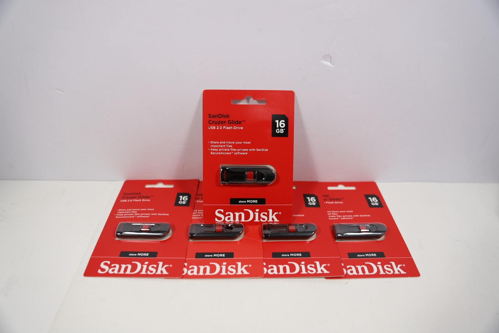 New SanDisk 16GB Cruzer Glide Flash Drive USB Stick — Lot Packs (5 / 10 / 20)