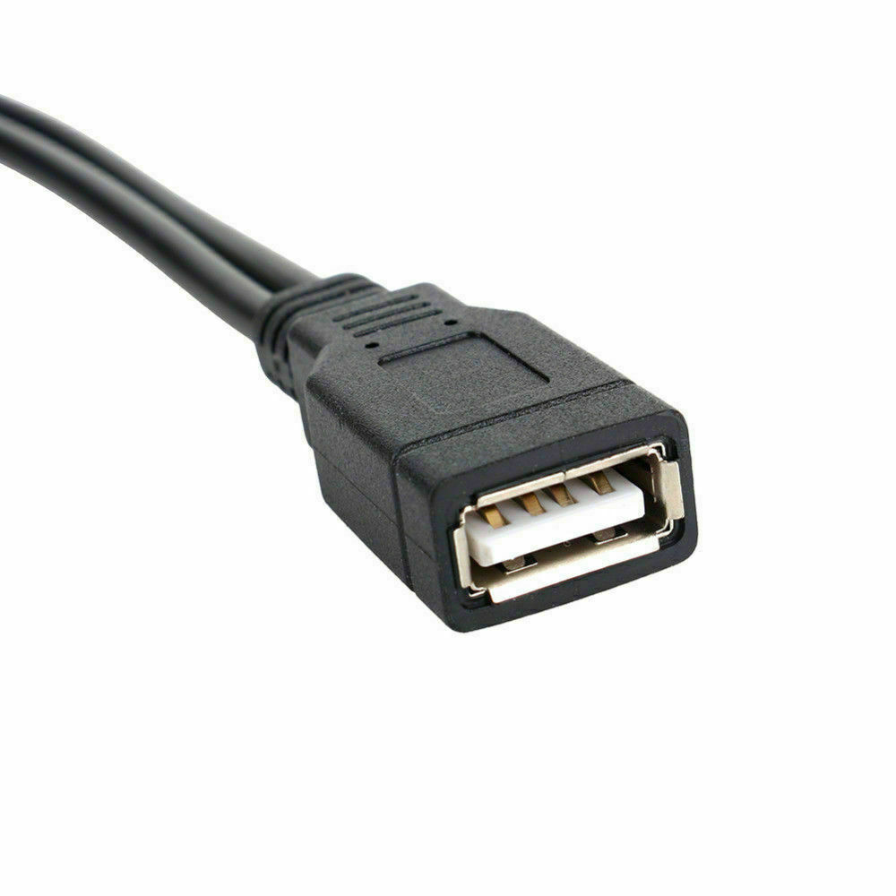 USB 2.0 Female to 2 Dual USB Male Power Adapter Y Splitter Cable Cord Connector