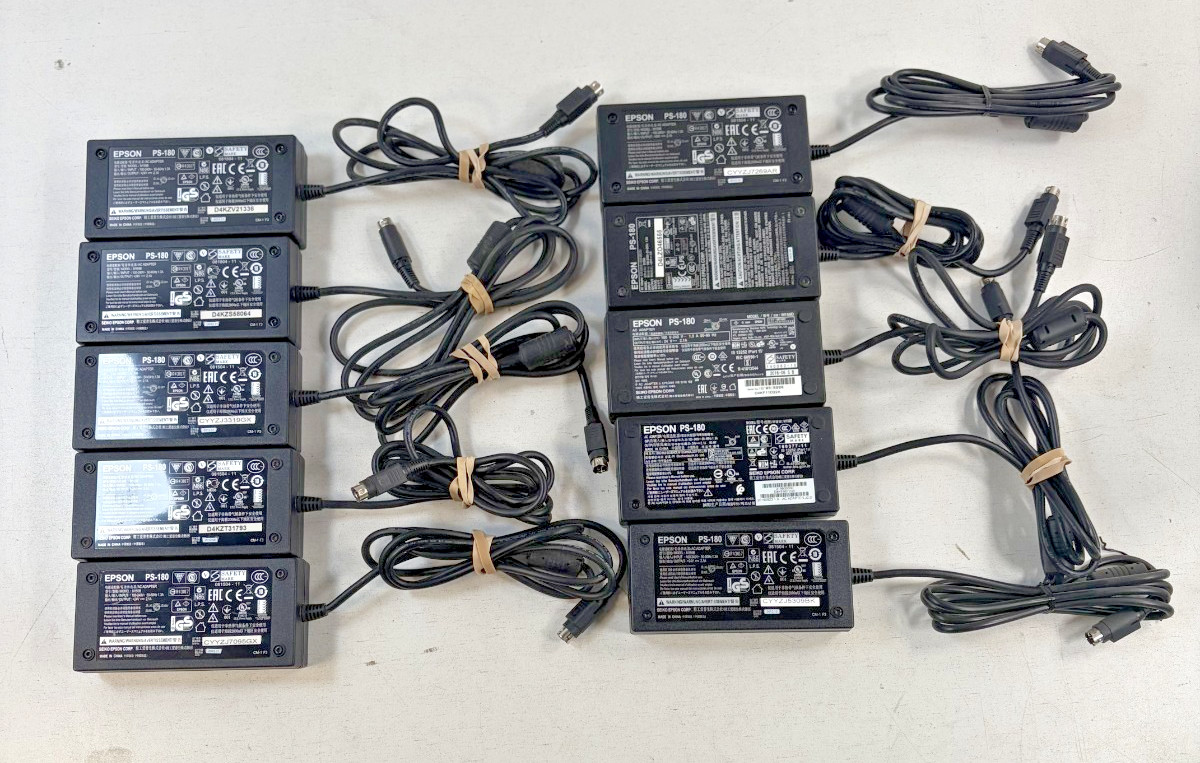 Lot of 10 Genuine Epson PS-180 AC Adapter Power Supply 24V 3 Pin Connector