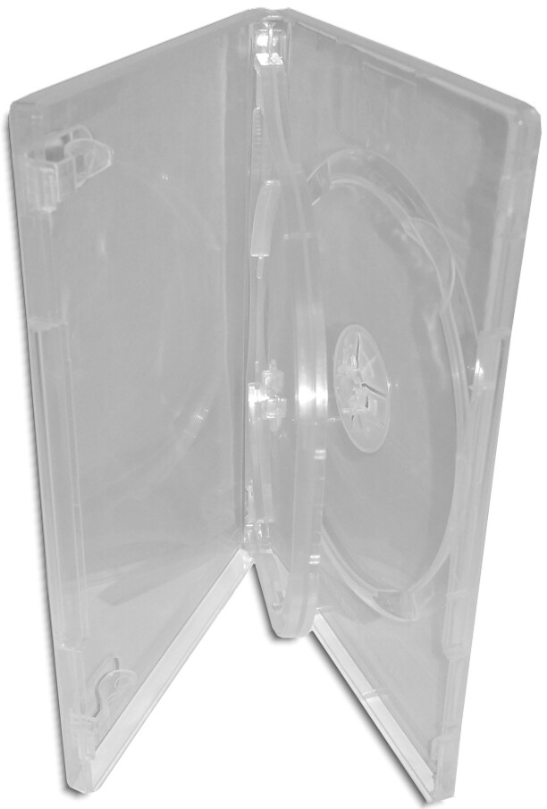 Triple (3-Disc) CLEAR 14mm DVD Boxes with Hinged Flap 10-Pak