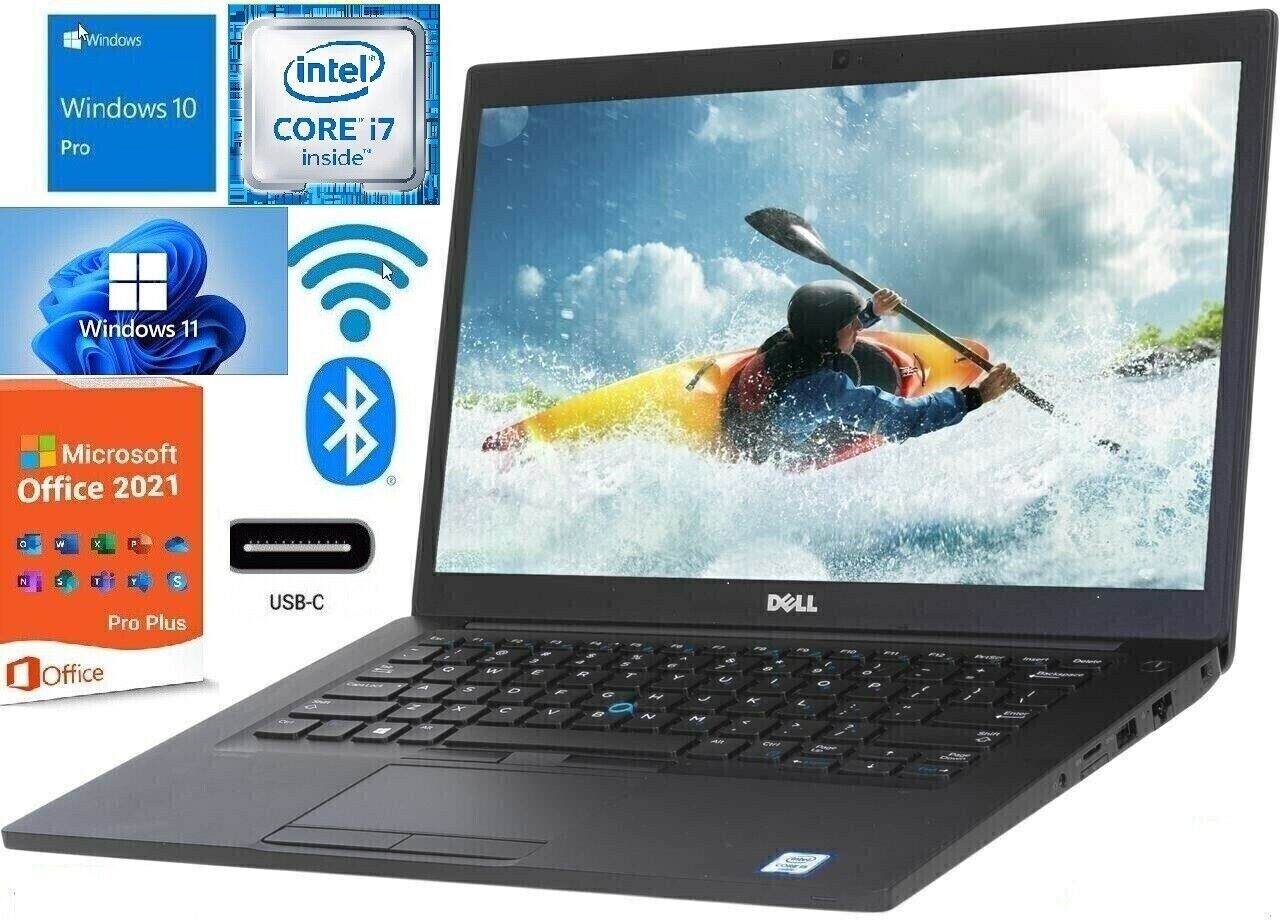 Dell Latitude 7480 Core i7 16G 32G RAM 1TB 2TB SSD Win10 MS Office 2021