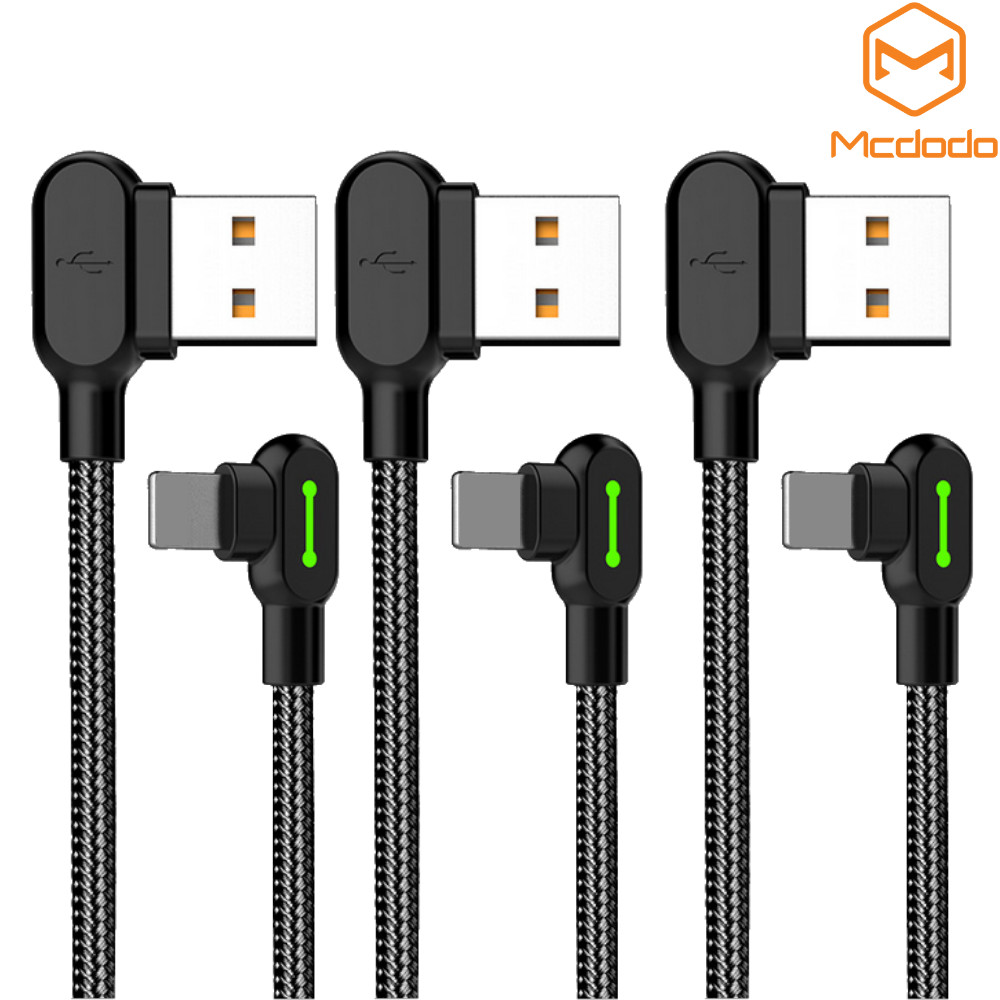 Mcdodo 90 Degree Right Angle For iPhone 14 13 12 11 XR 8 USB Cable Fast Charging