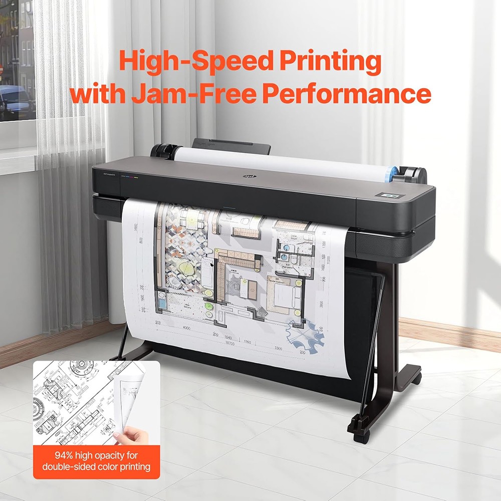24″ x 150′ / 36″ x 150′ CAD Bond Plotter Paper – 80gsm Wide Format Roll 1-4 Roll
