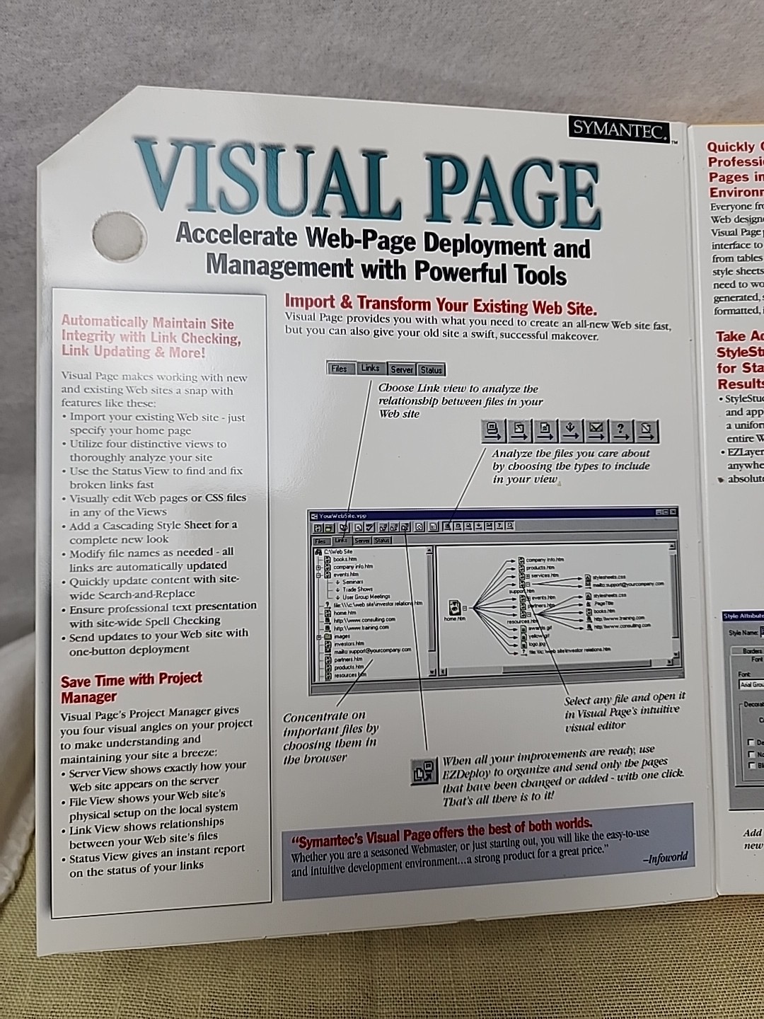 Symantec Visual Page PC CD Windows 95 New In Box Software Web Page Builder Seal