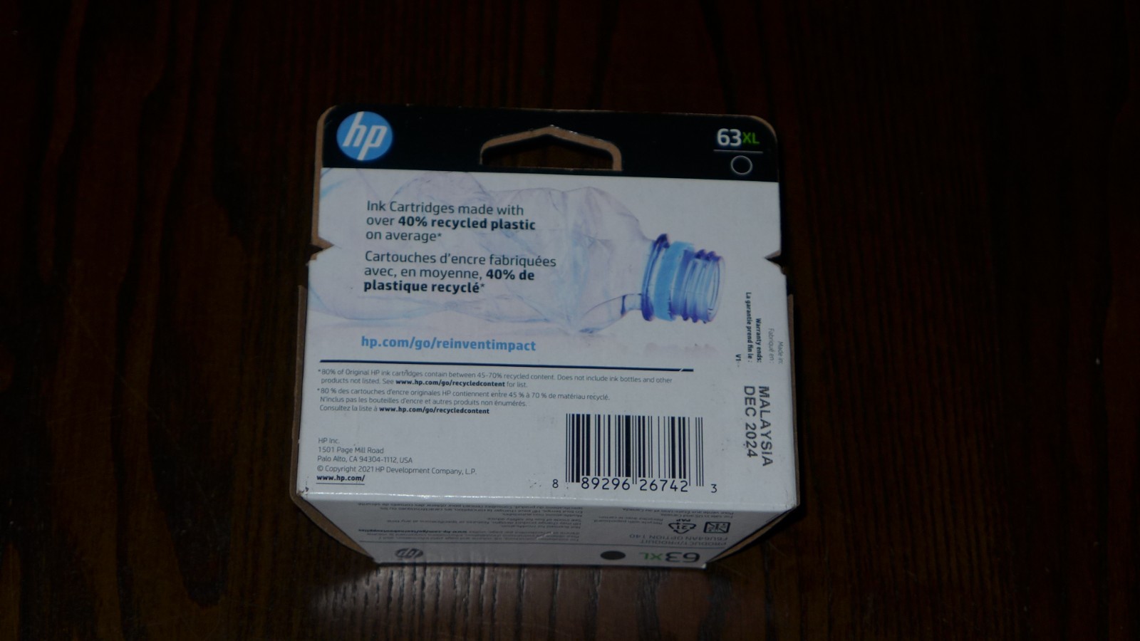 Genuine HP 63XL High Yield Black Ink Cartridge (F6U64AN) Brand New – Exp 12/2024